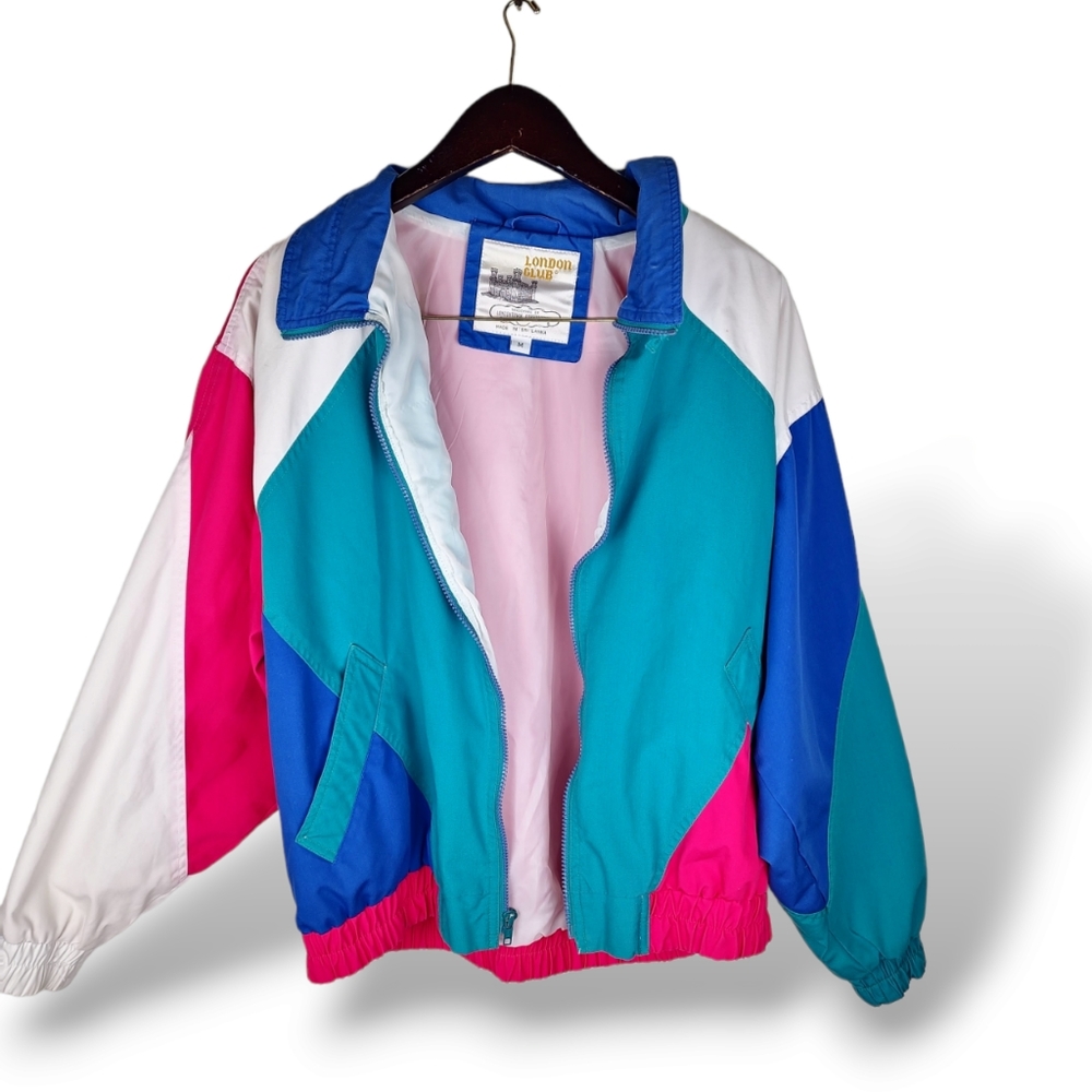 Vintage London Club 80's colorblock windbreaker